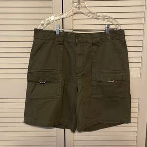 Olive green L.L. Bean Men’s cargo shorts.